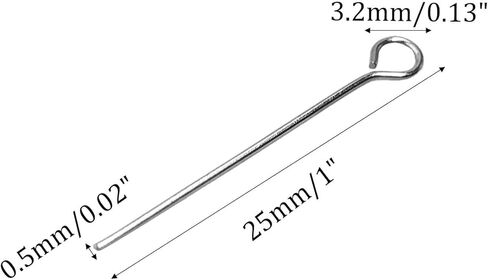 200PCS 25mm/1" Stainless Steel Open Eye Pins, Metal Head Pins for DIY Jewelry Making and Craft Projects in Kuwait