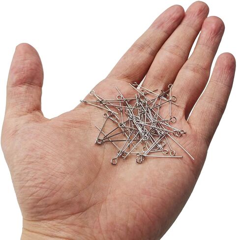 200PCS 25mm/1" Stainless Steel Open Eye Pins, Metal Head Pins for DIY Jewelry Making and Craft Projects in Kuwait