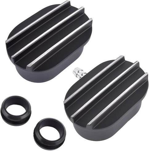 Finned Oval Black Aluminum Valve Cover Breather & PCV Valve Combo Kit 1-1/4" Hole in Kuwait