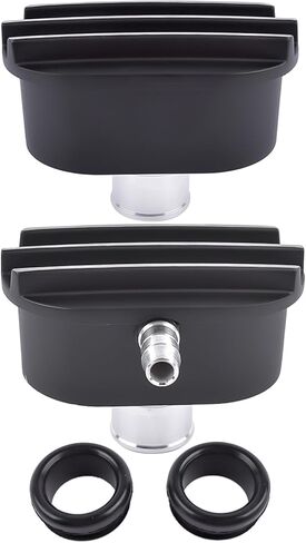 Finned Oval Black Aluminum Valve Cover Breather & PCV Valve Combo Kit 1-1/4" Hole in Kuwait