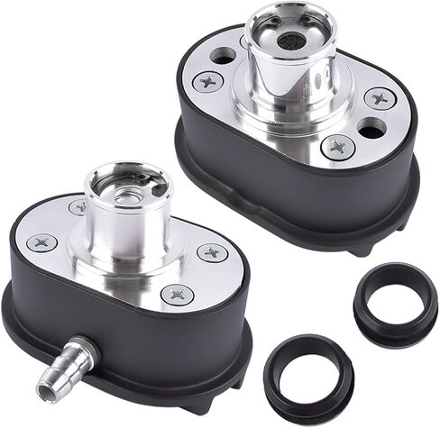 Finned Oval Black Aluminum Valve Cover Breather & PCV Valve Combo Kit 1-1/4" Hole in Kuwait