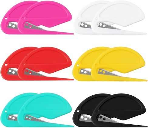 logohu 12 Pcs Letter Opener Envelope Slitter, Envelope Opener with Safety Concealed Sharp Blade, Mail Openers for Women Office Home Postal in Kuwait