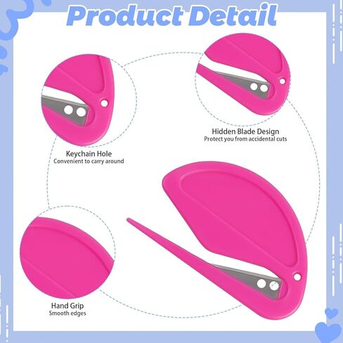 logohu 12 Pcs Letter Opener Envelope Slitter, Envelope Opener with Safety Concealed Sharp Blade, Mail Openers for Women Office Home Postal in Kuwait
