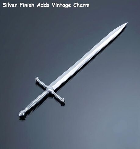 Letter Opener Sword, Sword Letter Opener Vintage Decorative Letters Knife Desk Decoration, Silver Ergonomic Grip Handle Office Mail Supplies in Kuwait