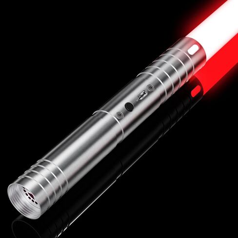 Mini Light Saber, Dueling Double Lightsabers with Metal Handle, 2-in-1 Lightsaber with 20 RGB Colors 3 Modes for Kids Toy, Christmas Halloween Birthday Gift, 23.4in, 1PC in Kuwait