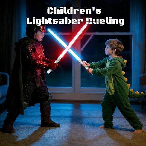 Mini Light Saber, Dueling Double Lightsabers with Metal Handle, 2-in-1 Lightsaber with 20 RGB Colors 3 Modes for Kids Toy, Christmas Halloween Birthday Gift, 23.4in, 1PC in Kuwait