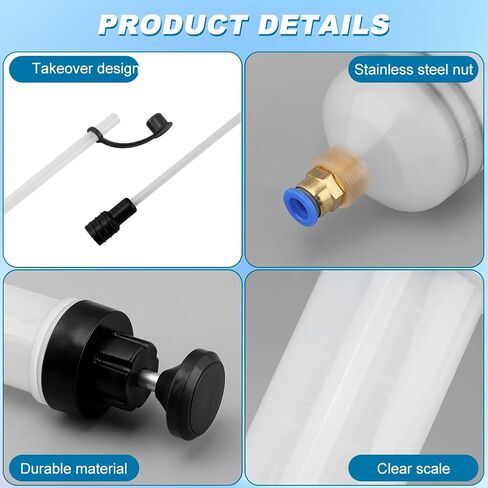 Manual Oil Extractor Pump Fluid Transfer with 23.6 inch Rubber Hose for Automotive Fuel Brake Fluid Suction (200 CC) in Kuwait