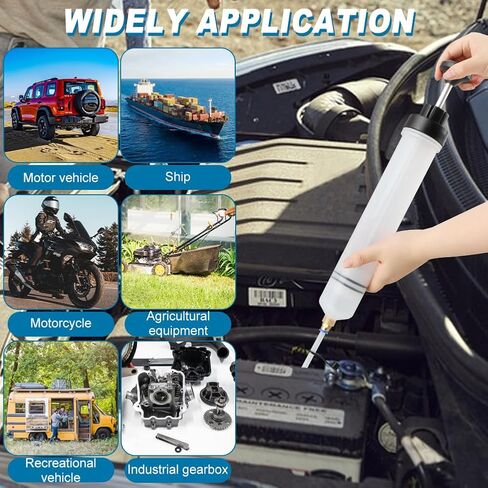 Manual Oil Extractor Pump Fluid Transfer with 23.6 inch Rubber Hose for Automotive Fuel Brake Fluid Suction (200 CC) in Kuwait