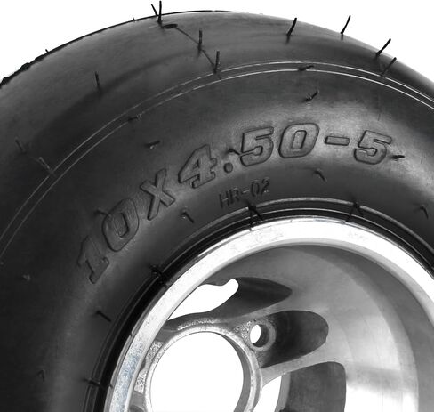 إطار عجلة أمامية 10x4.50-5 مع حافة 5 بوصات، سلس بدون أنبوب 3 مسمار 4PR لعربة Go Kart، ATV، UTV، دراجة ثلاثية الانجراف، عربة جولف، رباعية (عبوة واحدة) in Kuwait