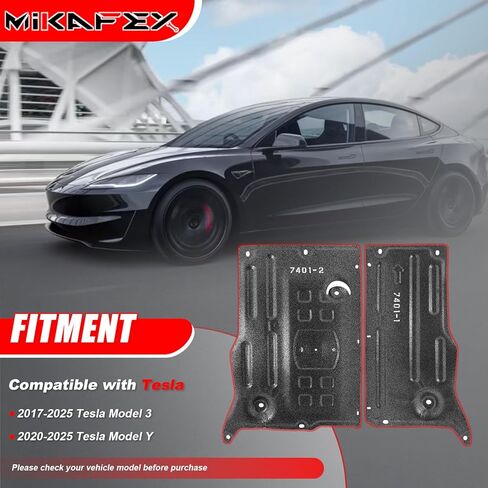 Front Skid Plate Compatible with Tesla Model 3 2017-2025 & 2020-2025 Tesla Model Y Under Engine Guard Cover Splash Shield Cover Chassis with Install Accessories in Kuwait