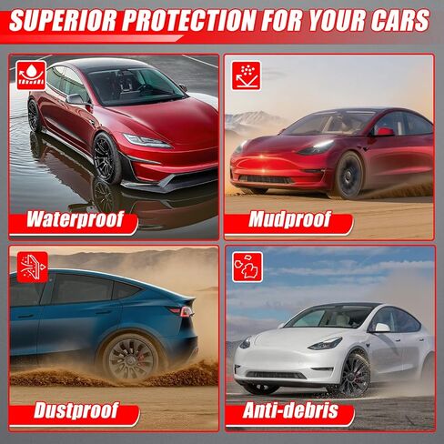 Front Skid Plate Compatible with Tesla Model 3 2017-2025 & 2020-2025 Tesla Model Y Under Engine Guard Cover Splash Shield Cover Chassis with Install Accessories in Kuwait