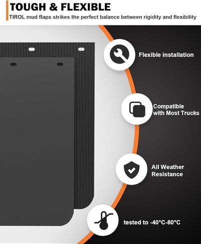 TIROL 24"x24" Mud Flaps for Semi Trucks - Heavy Duty Mudflaps, All-Weather Protection, Universal Fit for Trucks & Tractors & Trailers, 2 Pack in Kuwait