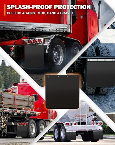 TIROL 24"x24" Mud Flaps for Semi Trucks - Heavy Duty Mudflaps, All-Weather Protection, Universal Fit for Trucks & Tractors & Trailers, 2 Pack in Kuwait