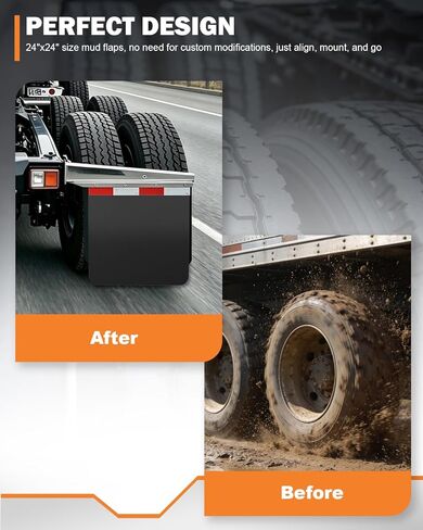 TIROL 24"x24" Mud Flaps for Semi Trucks - Heavy Duty Mudflaps, All-Weather Protection, Universal Fit for Trucks & Tractors & Trailers, 2 Pack in Kuwait