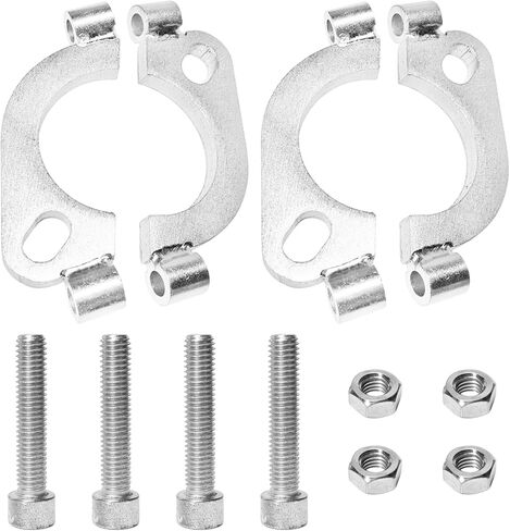 2 PCS Split Flange Repair Kit, 2.25"/57mm Carbon Steel Exhaust Flanges Repair Replacement with Bolts, Rustproof Flat Oval Split Flange Connection Kit for Most Vehicles in Kuwait
