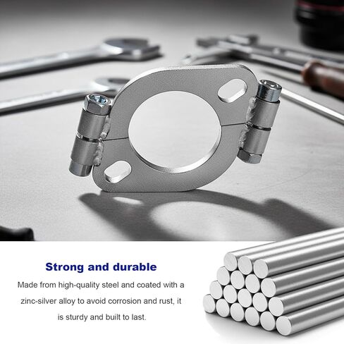 2 PCS Split Flange Repair Kit, 2.25"/57mm Carbon Steel Exhaust Flanges Repair Replacement with Bolts, Rustproof Flat Oval Split Flange Connection Kit for Most Vehicles in Kuwait