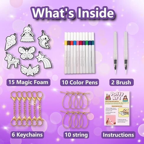 مجموعة فنية منتفخة ثلاثية الأبعاد من FoilColoring - طلاء إسفنجي مائي، مجموعة منتفخة من الإسفنج السحري. حرفة خالية من الفوضى للأطفال. هدية للسفر والإبداع للفتيات والفتيان الذين تتراوح أعمارهم بين 4 و5 و6 و7 و8 و9 و10 سنوات in Kuwait