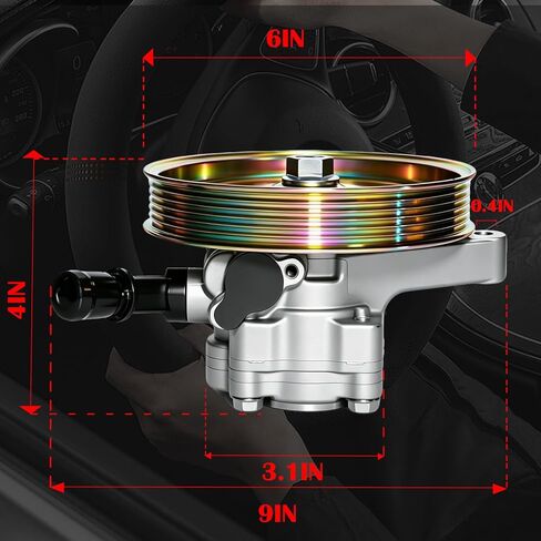 مضخة توجيه كهربائية مع بكرة، تناسب Acura TL 3.2L V6 2004-2008، لـ Acura TL 3.5L V6 2007-2008، لهوندا بايلوت 3.5L V6 2005-2008 #21-5441، 56110RDAA01 in Kuwait