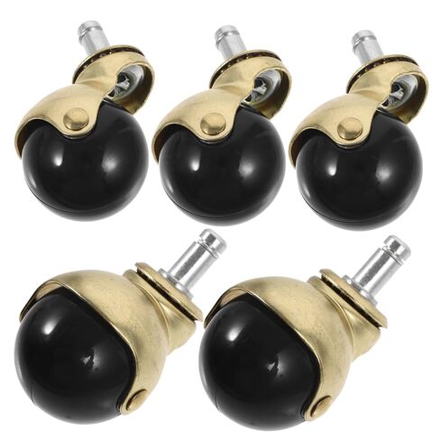 KALLORY 5pcs Gold Ball Caster Wheels for Desk and Office Chairs PP Stainless Steel Construction Smooth Rolling Replacement Chair Casters for Furniture and Wheelchairs in Kuwait