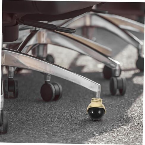 KALLORY 5pcs Gold Ball Caster Wheels for Desk and Office Chairs PP Stainless Steel Construction Smooth Rolling Replacement Chair Casters for Furniture and Wheelchairs in Kuwait