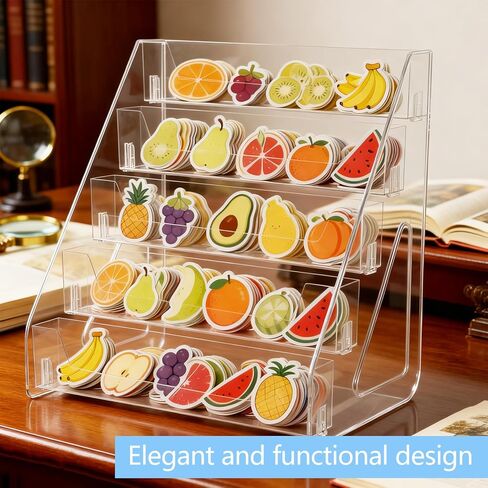 5-Tier Sticker Display Stand for Vendors, Pocket Acrylic Display Stands & Card Stand, Portable Organizer for Trade Shows, Retail Stores, Small Business Supplier Events in Kuwait