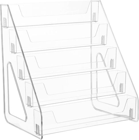 5-Tier Sticker Display Stand for Vendors, Pocket Acrylic Display Stands & Card Stand, Portable Organizer for Trade Shows, Retail Stores, Small Business Supplier Events in Kuwait