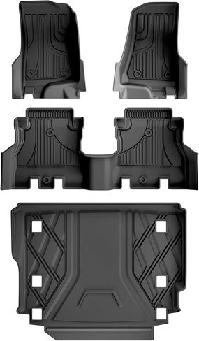 سجادات أرضية TPE وبطانة شحن لجميع الأحوال الجوية لسيارة Jeep Wrangler JL 2018-2026 4 أبواب بدون مضخم صوت، أرضية تحميل مسطحة من نوع الغاز in Kuwait