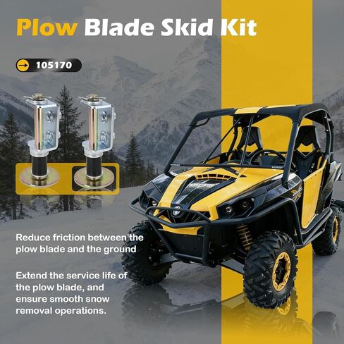 105170 مجموعة أدوات انزلاقية بديلة لشفرات المحراث متوافقة مع Kawasaki Mule Teryx Honda Foreman Rancher Can-Am Renegade Outlander John Deere Gator Polaris Ranger RZR Sportsman in Kuwait