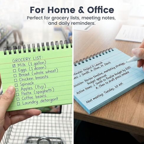Koogel 400 PCS Spiral Index Cards 4x6 Ruled, Colored FlashCards with Rings and Waterproof PVC Covers, Heavyweight Perforated Note Cards for Studying, Note Taking, School Office Supplies (4 Colors) in Kuwait