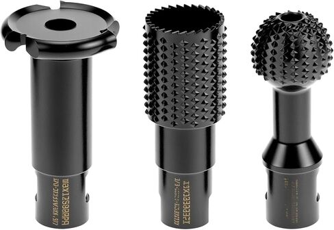 QWORK 3 PCS Wood Grinder Ball Gouge & Sphere Rotary Burr Set – 5/8"-11 Thread Angle Grinder Attachment for Hollowing, Shaping & Slotting – Heavy Duty Wood Carving Tools for Bowls, Spoons & Art in Kuwait