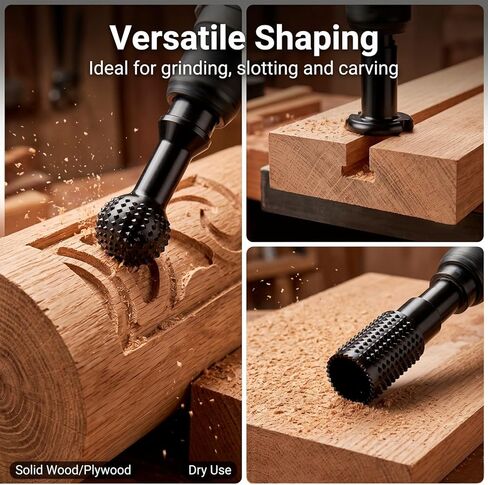 QWORK 3 PCS Wood Grinder Ball Gouge & Sphere Rotary Burr Set – 5/8"-11 Thread Angle Grinder Attachment for Hollowing, Shaping & Slotting – Heavy Duty Wood Carving Tools for Bowls, Spoons & Art in Kuwait