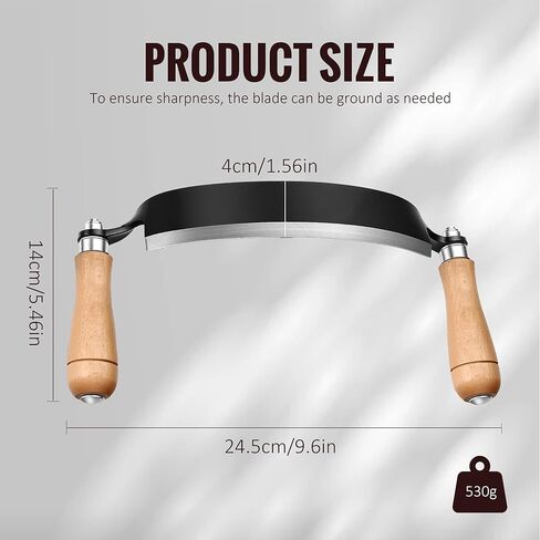 8'' Draw Knife Woodworking Curved Debarking Tool with Ergonomic Handle, 1095 High Carbon Steel Blade, Durable & Sharp, for Tree Pruning, Woodworking, and Bark Stripping in Kuwait
