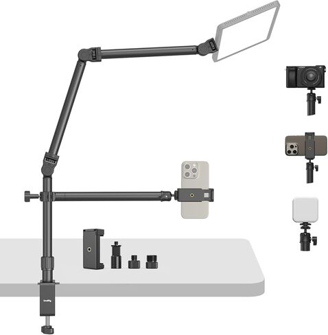 SmallRig Live Desktop Camera Bracket, Camera Desk Mount Stand with Flexible Arm with 360° Rotatable Ball Head, Tabletop C Clamp for Photography Videography Live Stream-4456 in Saudi Arabia