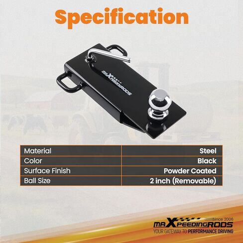 maXpeedingrods Ball Mount Hitch Adapter with 2" Removable Ball for Skid Loader, Forklift and Tractor Forks in Kuwait