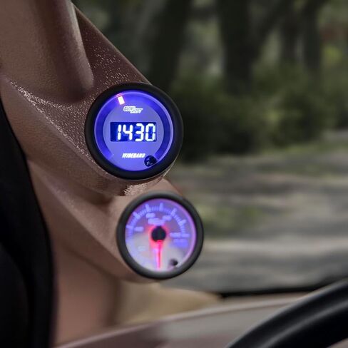 طقم قياس AFR لنسبة الهواء/الوقود الرقمي ذو 7 ألوان باللون الأبيض من GlowShift - يشتمل على مستشعر الأكسجين ومخرج تسجيل البيانات وكتلة اللحام - شاشة LED متعددة الألوان - عدسة شفافة - 2-1/16 بوصة 52 مم in Kuwait