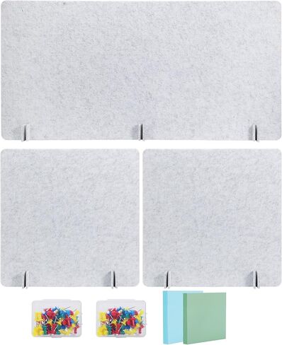 Desk Privacy Panel 2PCS 23.6" x 23.6" and 1PCS 47.2" x 23.6" Acoustic Panel Portable Desk Partition Desk Divider Noise Visual Isolate Table Divider for Student Study Reception Area Office Library in Kuwait