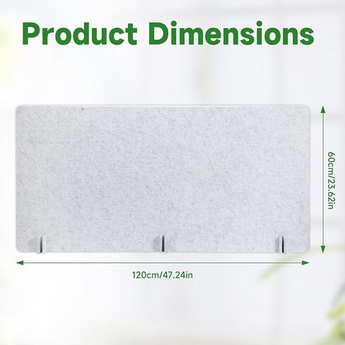 Desk Privacy Panel 2PCS 23.6" x 23.6" and 1PCS 47.2" x 23.6" Acoustic Panel Portable Desk Partition Desk Divider Noise Visual Isolate Table Divider for Student Study Reception Area Office Library in Kuwait