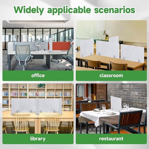 Desk Privacy Panel 2PCS 23.6" x 23.6" and 1PCS 47.2" x 23.6" Acoustic Panel Portable Desk Partition Desk Divider Noise Visual Isolate Table Divider for Student Study Reception Area Office Library in Kuwait