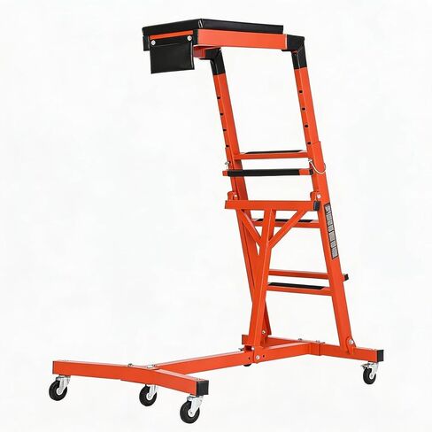 Topside Automotive Creeper for Trucks, 400 LBS Heavy Duty Over Engine Creeper, 48" to 76" Adjustable Height, Foldable Engine Creeper with 5 Swivel Casters & 4 Brake Wheels for Pickup Repair in Kuwait