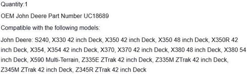 استبدال جون ديري UC18689 منحرف OEM in Kuwait