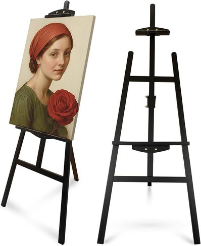 Foldable & Adjustable Art Easel Stand, Pine Wooden Easel Art Easels for Painting Adult Artist Easel Stand for Painting Easle Floor Standing,Large Easel Stand for Display Canvas Wedding,Walunut Easel in Kuwait