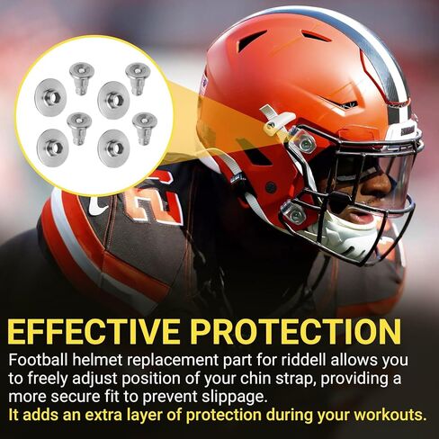 Mini Helmet Visor Quick Release Pin for Riddell Speed & Speedflex Football Helmet Facemask Fixed Screws Kit, Football Helmet Repair Kit Including T-Nuts & Snap Screw - 4 PCS in Kuwait