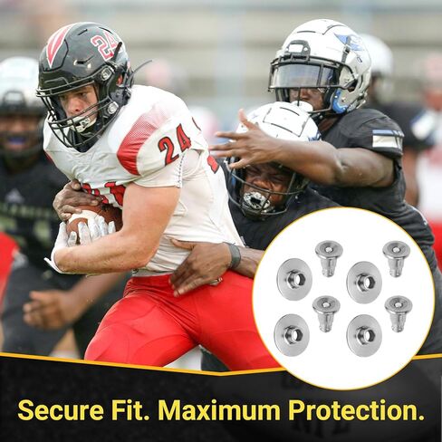 Mini Helmet Visor Quick Release Pin for Riddell Speed & Speedflex Football Helmet Facemask Fixed Screws Kit, Football Helmet Repair Kit Including T-Nuts & Snap Screw - 4 PCS in Kuwait