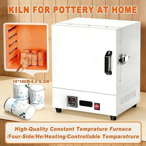 2000W Electric Pottery Kiln for Home Use, 0-2102℉ Metal Melting Furnace, Heat Treat Oven with Controller for Jewelry Making, Glazing, Clay, Wax Casting & DIY Projects in Kuwait
