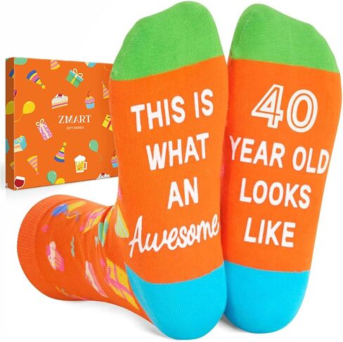 Zmart 40th Birthday Gifts Ideas for Women - Socks for 40 Year Olds, Best Gifts for 40 Year Old Woman Man, 40th Birthday Gifts for Her Him in Saudi Arabia