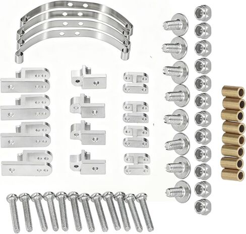 RC Leaf Spring Suspension Steel Bar Kit, Trailer Leaf Springs Kit for WPL B4 24 1/16 RC Car Upgrade, Silver in Kuwait