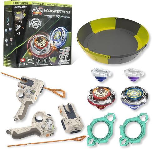 INFINITY NADO S7 Battle Arena Set with 2 Modular Launchers, Metal Defense/Endurance Type Battle Top Toy, Right/Left-Spinning Top Game Toys for Boys Girls 5+ in Saudi Arabia