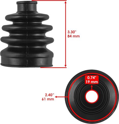 Caltric 2 Front Axle Inner Outer CV Boot Kit for Compatible with Kawasaki Mule 3010 KAF620 1993 2001-2008 in Kuwait