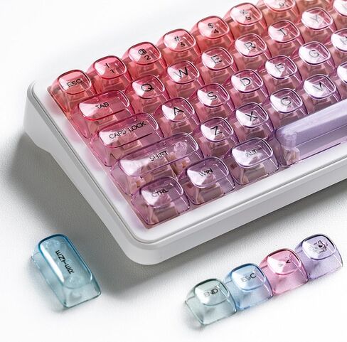 MOA Profile PBT Keycaps، 131 مفتاحًا صبغ التسامي أغطية مفاتيح لوحة المفاتيح المخصصة أغطية مفاتيح قوس قزح لطيفة لـ Cherry Gateron MX Swithes لوحات المفاتيح الميكانيكية in Kuwait