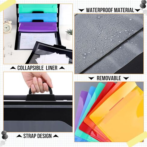 AmazingSpark 2 Pcs Wall Hanging File Folders Organizer with 24 Sheets Blank Planner 60 Labels Stickers 4 Adhesive Hooks 6 Removable Poly Hanging File Folders for Classrom Home Office School in Kuwait